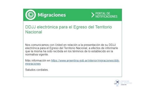 Previo Al Viaje La Declaración Jurada De Migraciones Para Salir Del País