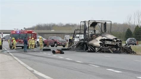 Fiery 7 Vehicle Crash Closed Highway 403 In Brant — Then 3 More