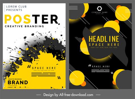 Poster Templates Modern Abstract Grunge Design Vectors Images Graphic