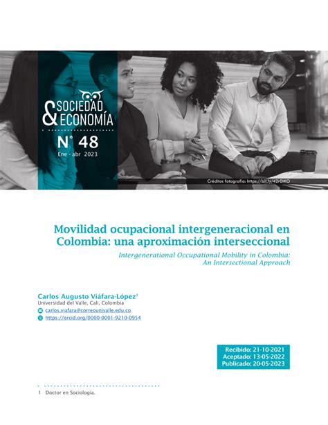 PDF Movilidad Ocupacional Intergeneracional En Colombia Una