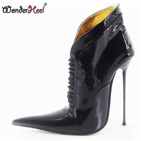 Wonderheel New 16cm Stiletto Heel Super High Heels Extremely Pointed Toe Patent Leather Ultra