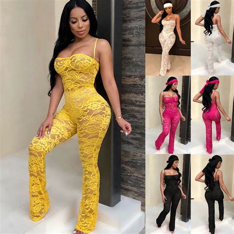 Lace Jumpsuit 2019 New Fashion Rompers Womens Jumpsuits Clubwear