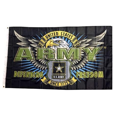 Us Army Defending Freedom Flag 3x5ft Banner 100d Polyester Brass