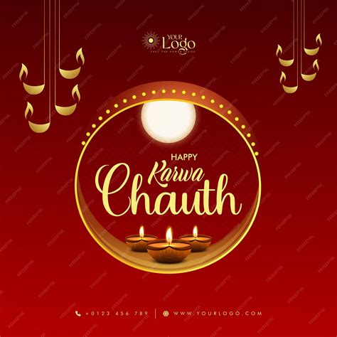 Premium Vector Social Media Banner Design For Karwa Chauth Happy