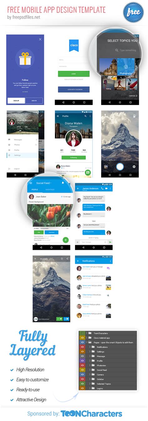 Are you looking for free illustrator templates? Free Mobile Application Design Template - Free PSD Files
