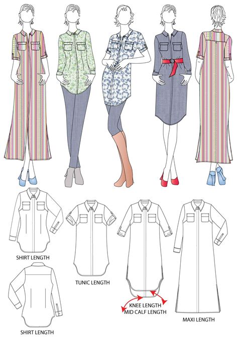 The Sewing Pattern For An Easy To Sew Shirt Dress And Jacket With