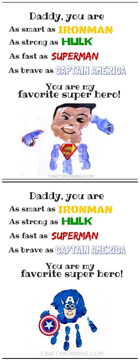 Here is a free printable perfect your your little boy superhero. Free Father's Day Super Hero Printable | Father's day activities, Fathers day poems, Father's ...