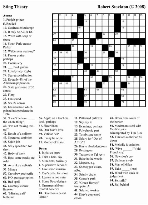 What are you waiting for? Printable Sunday Crossword Puzzles | Printable Template Free