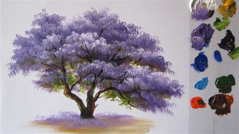 How To Paint A Tree In Acrylics Lesson 2 Youtube