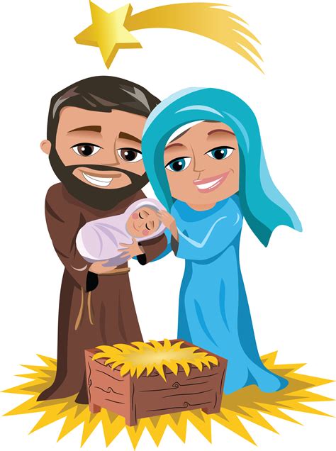 Download Png Royalty Free Christmas Jesus Clipart Mary And Joseph