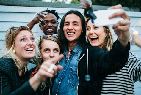 Party Group Taking A Selfie By Stocksy Contributor Kkgas Stocksy