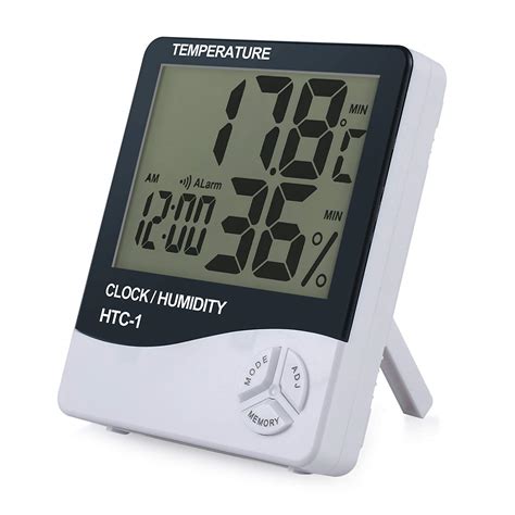 eSynic Digital Medidor Termómetro Higrómetro LCD con Reloj de Alarma