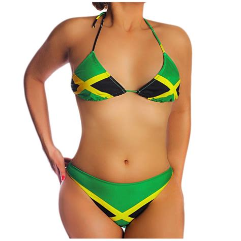 Jamaican Flag String Bikini Jamaica Swimsuit U S Womens Fashion Bikini Tanga