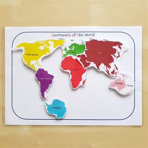 Printable Continents Of The World