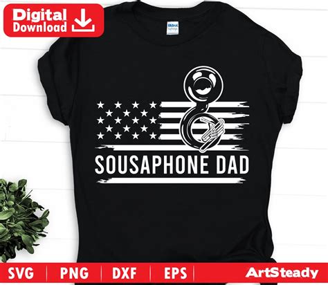 Sousaphone Svg Files Flag Graphic Art For Dad Or Papa Marching Band