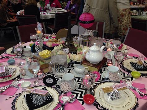 Maybe you would like to learn more about one of these? Paris themed table for Women's Tea Party event at church ...