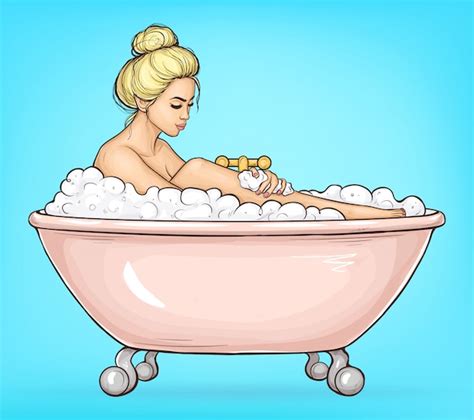 Coloring Page Of Cartoon Girl Taking A Bath Stock Ill Vrogue Co