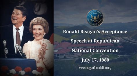 ronald reagan s historic acceptance speech youtube