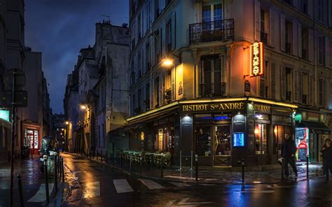 Picture Paris France Street Night Street Lights Cities 1920x1200