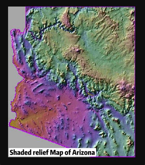Elevation Arizona Relief Map