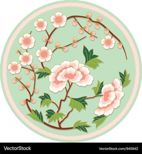 Chinese Traditional Floral Pattern Royalty Free Vector Image