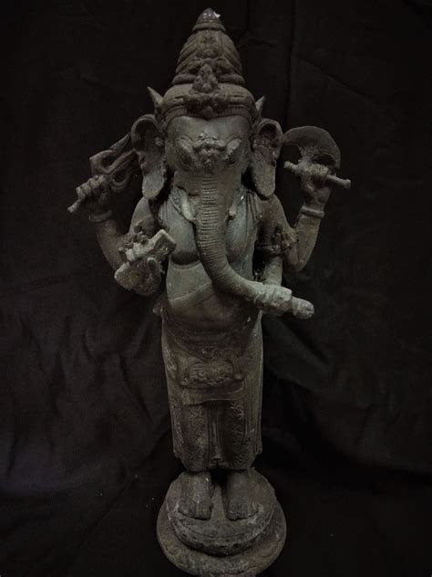 Old Ganesha Statue 13 Bronze Brass Hindu God Ganesh Spiritual