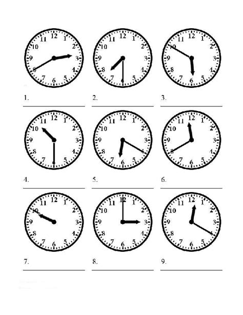 Spanish Telling Time Worksheets Printable