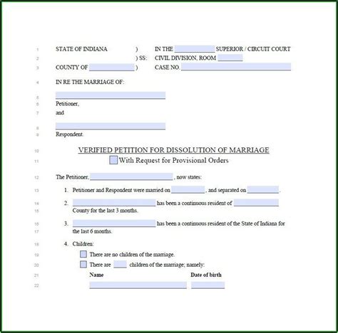 Indiana Pro Se Legal Forms Form Resume Examples Mx2wqamzy6