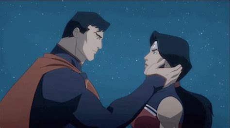 Superman Wonder Woman Gif Superman Wonder Woman Kiss Discover