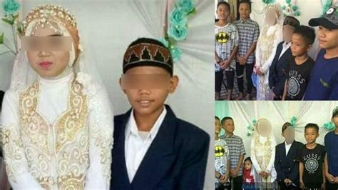 Viral 2 Bocah Pakai Baju Pengantin Duduk Di Pelaminan Menikah Dini