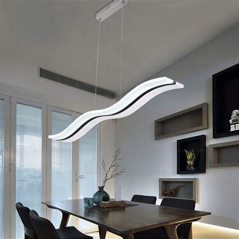 Modern Led Pendant Light Unique Wave Design Chandelier Hanging Light