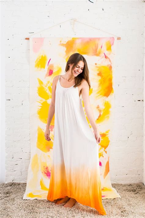 Jump Into Spring With This Diy Dip Dye Ombré Dress Dip Dye Dress Diy