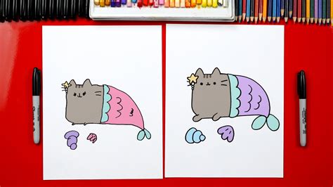 Cartoon Cute Kawaii Pusheen Cat Draw So Mermaid Pictures