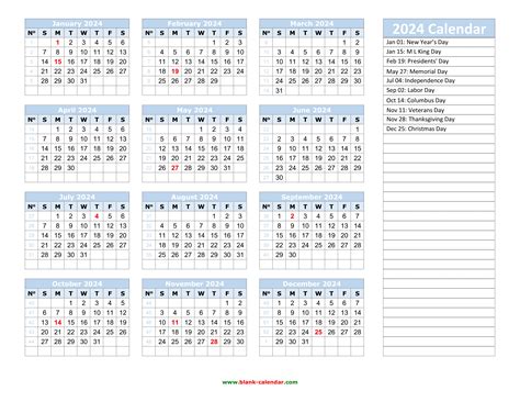 2024 Yearly Calendar Free Download Excel Marji Shannah