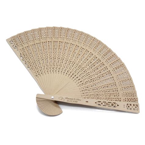 10pcs Personalized Engraved Wood Folding Hand Fan Wooden Fold Fans