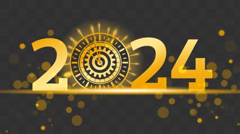 2024 New Year Text Golden Fireworks Two Thousand And Twenty Four New