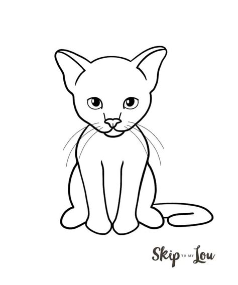 Hi i have a pet cat and i love animals so i start drawing this. How to Draw a Cat Easy Drawing Tutorial | Skip To My Lou