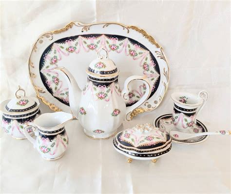 Vintage 11 Pc Porcelain Pink Rose Tea Set Tea Party Etsy