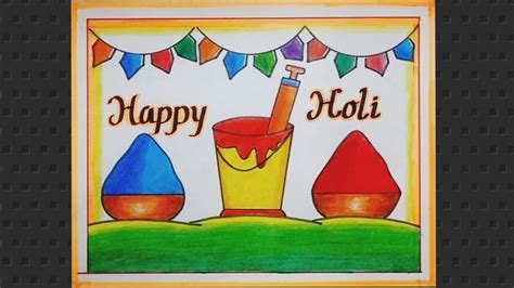 Happy Holi Drawing Holi Festival Drawing Easy Steps How To Draw Holi