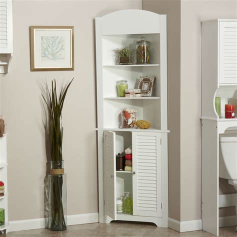 20 corner cabinet ideas that optimize your kitchen space. Bathroom Linen Tower Corner Storage Cabinet with 3 Open ...