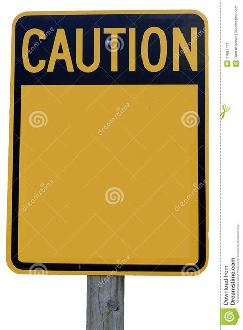 Caution Sign stock image. Image of background, post, transportation ...
