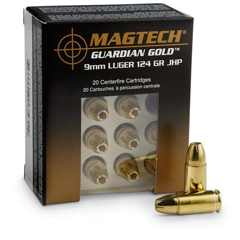 Magtech Guardian Gold 9mm Luger Jhp 124 Grain 20 Rounds 80734