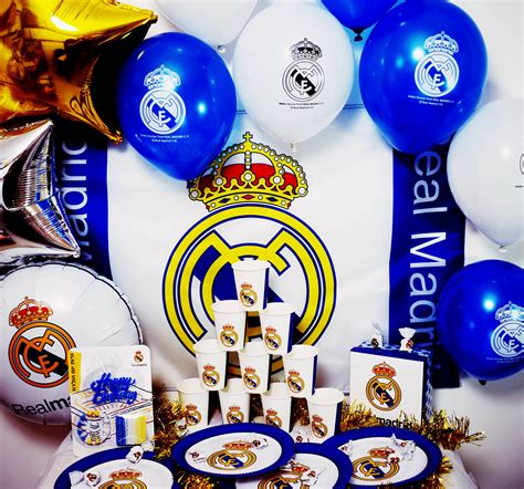 Real Madrid Party Birthday Set 62 Pcs Decoration Plates Cups Etsy