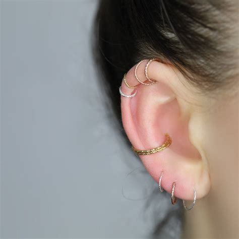 Gold Helix Hoop Earrings Conch Hoop Earring Tragus Cartilage Etsy