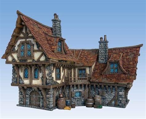Casa Medieval Minecraft Medieval Houses Fantasy Town Fantasy House