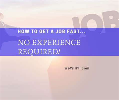 How To Get A Job Fast No Experience Required Cover Photo