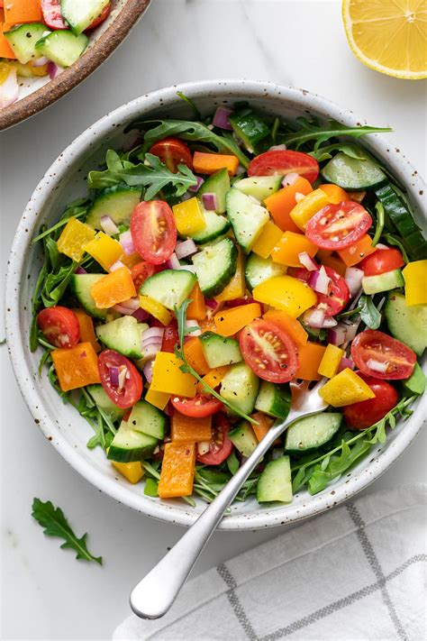 Quick Easy Vegetable Salad W Garlic Lemon Dressing Tsv