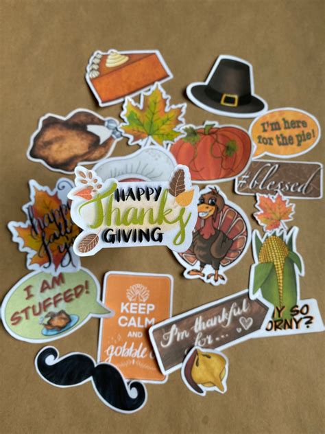 Printable Thanksgiving Stickers For A Planner Scrapbook Etsy