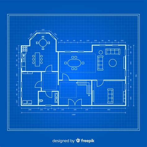 Blueprint Of A House Top View Free Vector Nohat Free For Designer