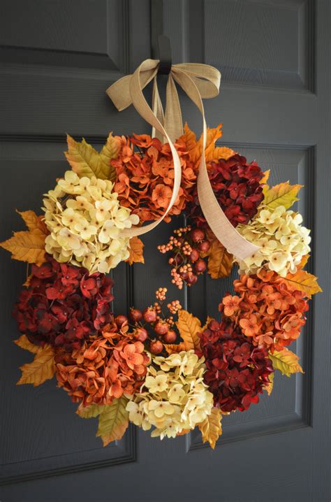 Unique decorative mesh tubing is perfect for all your christmas crafting projects. Fall Hydrangea Wreath Fall Wreath Fall Decor Wreath